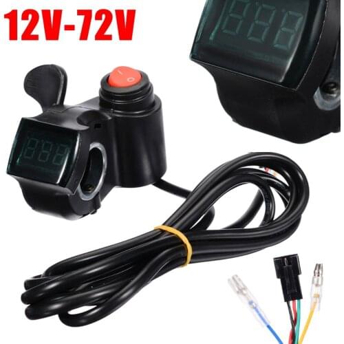 DC 0.8V-42.V E-bike Thumb Throttle Electric Bicycle Handlebar Throttle Grips with LCD Display Black Bike Accessories