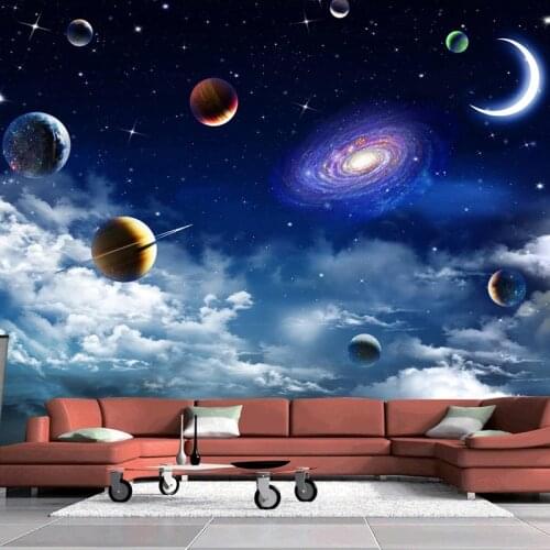 Custom Universe Starry Sky 3D Photo Wallpaper Living Room Bedroom TV Background Ceiling Decoration Wall Mural Papel De Parede