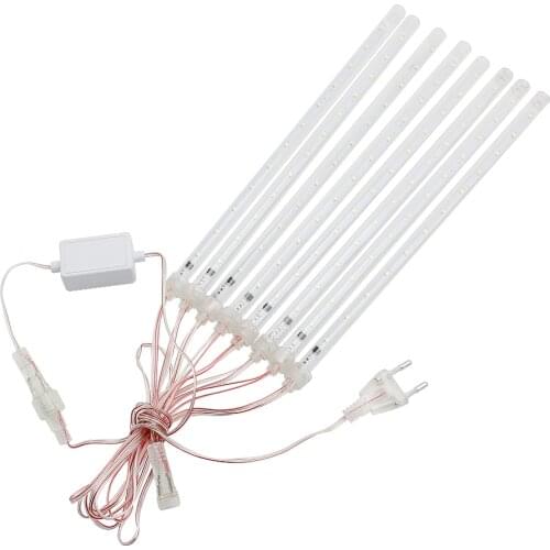 30CM 50cm 8 Tubes Meteor Shower Rain LED String Lights AC 110V 220V for Outdoor Garden Christmas Tree Holiday Party Decor