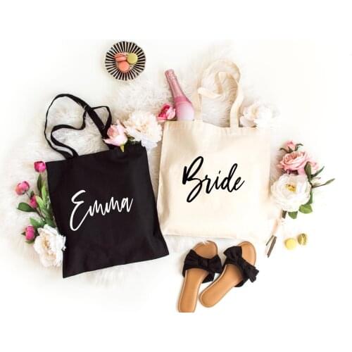 Custom Wedding Bridesmaid Tote Bags Personalized Bridesmaid Gift Maid of Honor Totes Bridal Party Bridesmaid Gifts Tote Bag