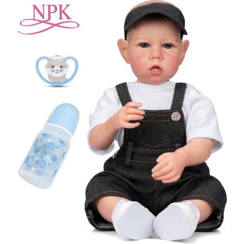 NPK 50CM Reborn Toddler Boy Doll Liam Handdetailed painting with Veins visible Lifelike Real Soft Touch Collectible Art Doll