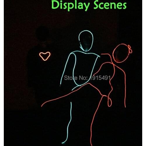 Top Selling Diy Neon Led Strip Light Up Butterfly Knot Dress Up Costume Style of Matchstick Beauty EL Wire Cable Rope Clothes