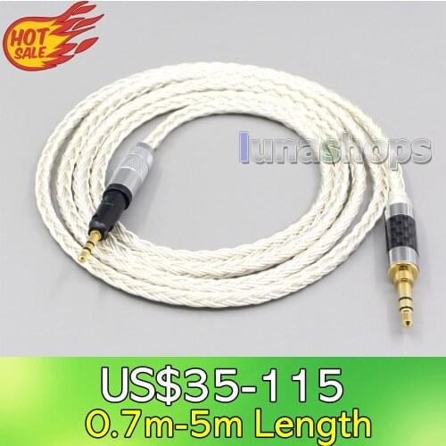 LN007210 16 Core OCC Silver Plated Headphone Earphone Cable For Audio Technica ATH-M50x ATH-M40x ATH-M70x Headphone Headset