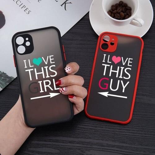 Love this Girl Boy Pattern Lover Pairs Couples Matte Cover Phone Case for iPhone 11 12 Pro Max X XS XR 6 6s 7 8 Plus SE2 Mini