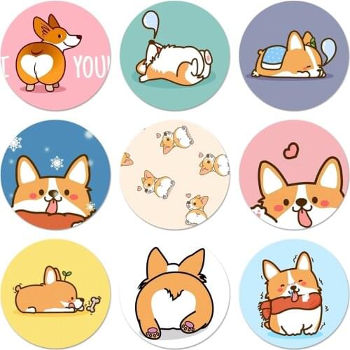 Cute Corgi Dog Badge Brooch Pin Accessories For Clothes Backpack Decoration gift 58mm