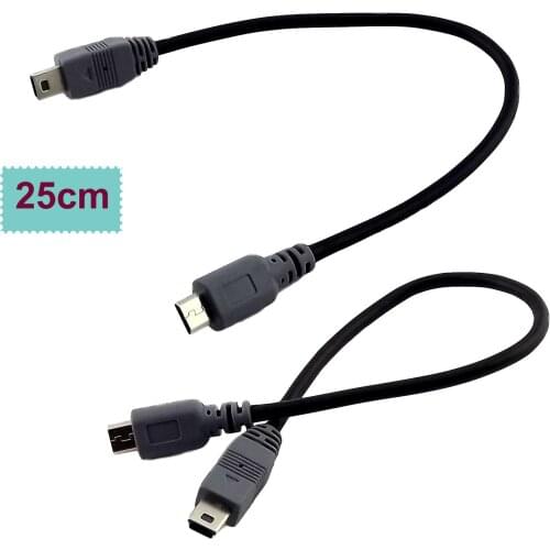 10pcs Mini USB Type B 5 Pin Male To Micro B Male 5 Pin Converter OTG Adapter Lead Data Cable 25cm