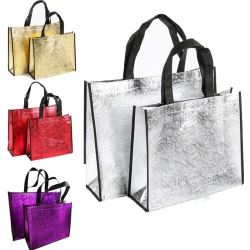 Reusable Women Shopping Bag Large Capacity Canvas Travel Storage Bags Laser Glitter Female Handbag Grocery Canvas Tote Eco Bag