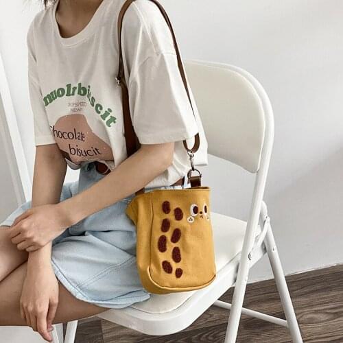 Yeqofcd Fashion Mini Peanut Cartoon Shoulder Bag Women Drawstring Crossbody Bags Female Messenger Handbags