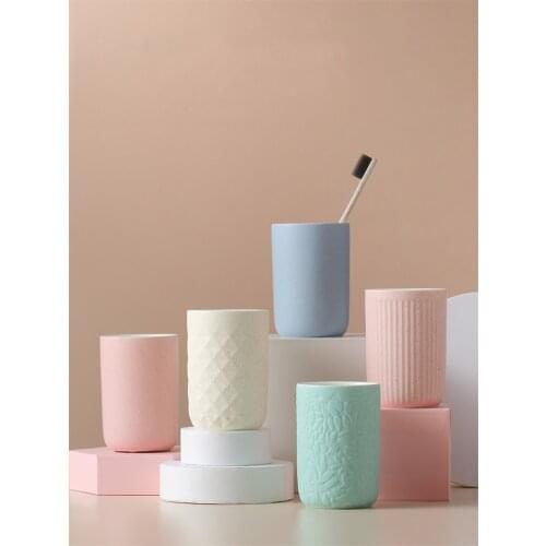 Ceramic Tumbler Bathroom Washing Cup Nordic Toothcup Set for Home Hotel 300ml Bathroom Accessories Wedding Gift SZ-TC21032115
