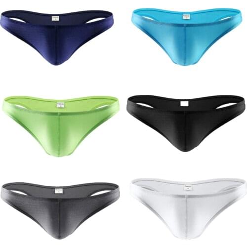 Wholesale Mens Sexy Underwear Pack Pouch Mini Bikini Briefs Low Rise Underwear Thongs Modal Panties Spandex Underpants Shorts