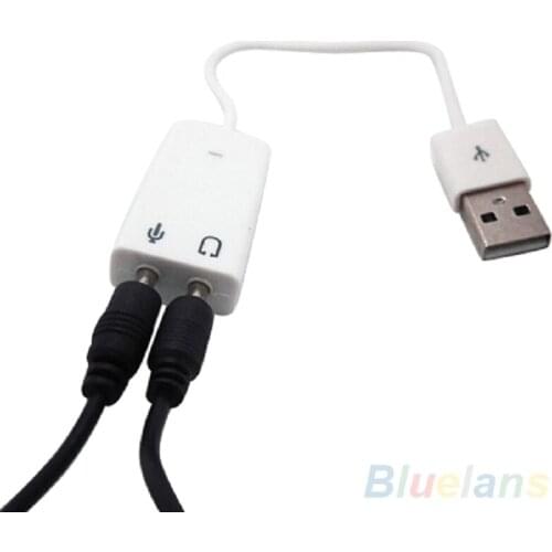 New USB Audio Adapter USB to Jack 3.5mm Earphone Micphone USB Sound Card Virtual 7.1 3D External for Laptop PC Sound Card
