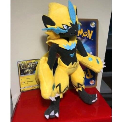 Authentic New Official Poken Zeraora Plush Doll Poke Toy Sun Moon TOMY Gift