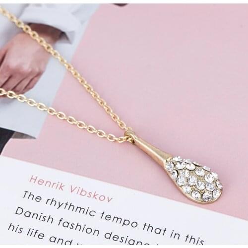 MZC Boho Hiphop Gold Link Water Drop Chain Necklaces for Womens Neckless Colgantes Collares Mujer Bijoux Femme Italian Jewelry