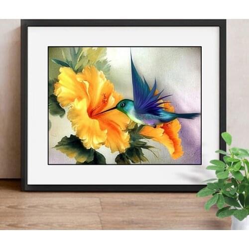 Full Square Diamond Painting Bird 5D DIY Diamond Embroidery Flower Home Decoration Mosaic Picture Of Rhinestone Sale