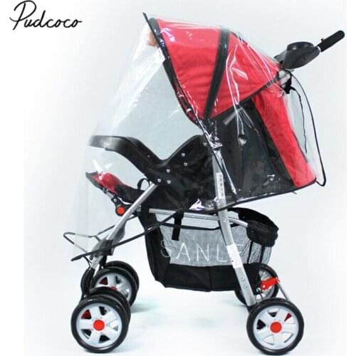 Pudcoco Baby Stroller Waterproof Raincover Universal Pushchair Pram Buggy Rain Cover Transparent Wind Shield Anti-UV Cover