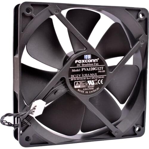 PVA120G12T 12cm 12025 120mm fan 120x120x25mm DC12V 0.50A 4 lines suitable for server chassis CPU cooling fan