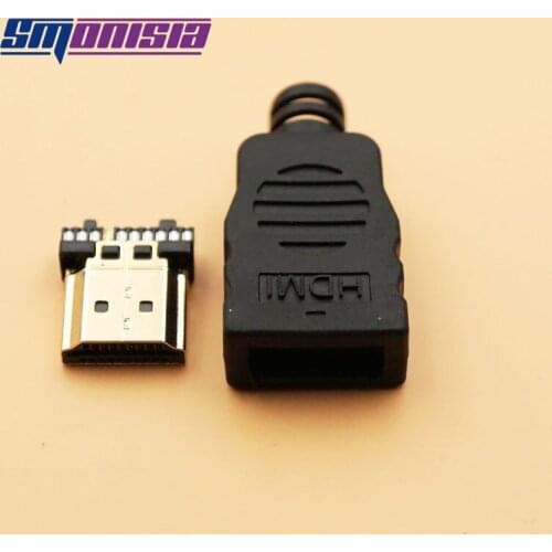 Smonisia HDMI-compatible Male Plug with Plastic Shell Solding Connector Plug Bonding Wire Type