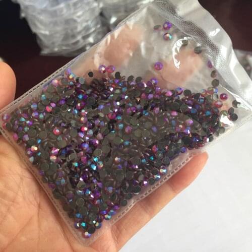 SS16 1440PCS /BAG Lt.siam AB DMC Hot Fix Flatback Rhinestone Trim Strass DIY Iron Heat Glass Hot Fix Crystal Stones