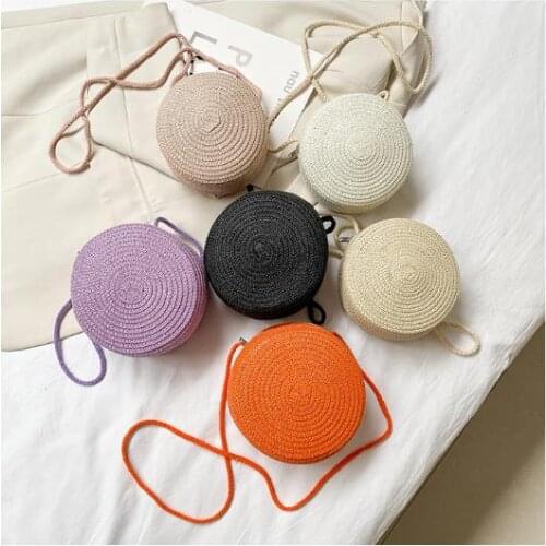 Little Girls Crossbody Bag with Zipper Closure, Solid Color Round Shape Shoulder Bag in 10 Colors