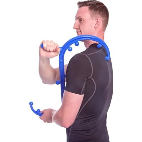 Trigger Point Self Massage Stick Hook Neck Shoulder Back Massager Handheld Multifunctional Body Point Muscle Relief Massage Cane