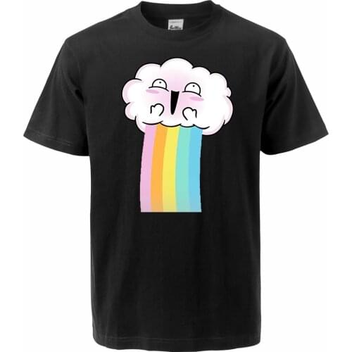 Funny Desgin Z T Shirt Men Kawaii Cloud Harajuku Black Tshirt Fashion Summer Cloud 100% Cotton T-shirt Fitness Short Sleeve