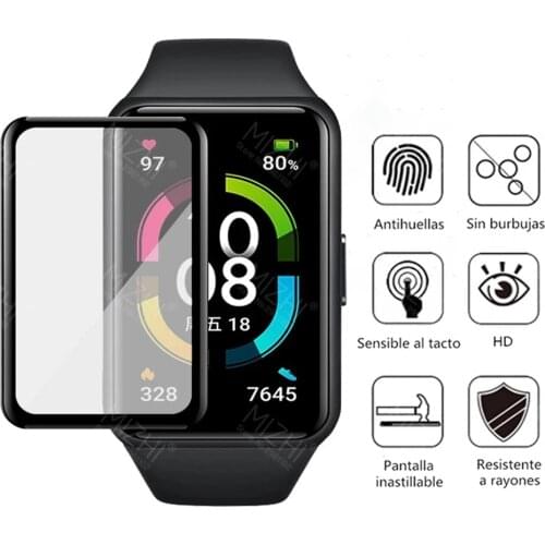 Screen Protector 3D PMMA Curved Edge HD Full Coverage Film for Huawei Honor band 6 Smart Watch