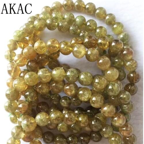 1bracelet approx8-8.5mm AA natural green garnet bracelet beads for women bracelet