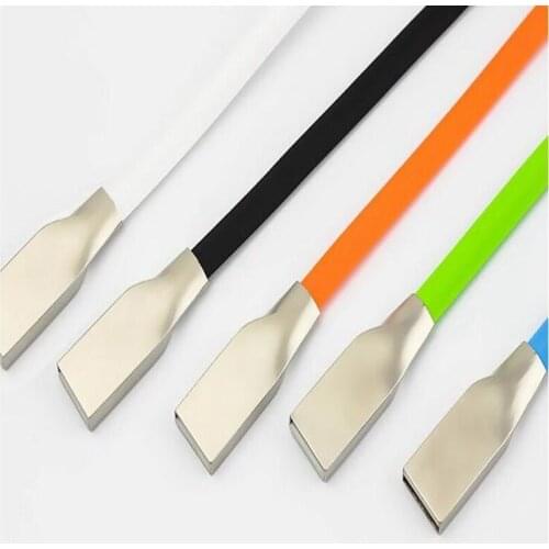 100pcs/lot Zinc Alloy Flat USB Charger Cable for iphone 8 6 6s 7 plus for iphoe X XS XR