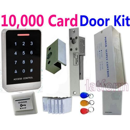10,000 Big User ID card or MF IC Card standalone touchable password access control Glass Drop Bolt Lock+Bracket Power door kit