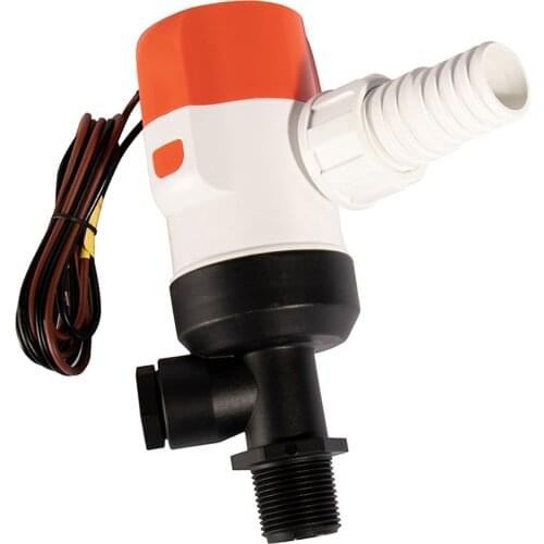 1100 GPH Boat Marine Livewell Baitwell Pump 405FC 12V, Rotatable base, Discharge Hose Size 3/4"