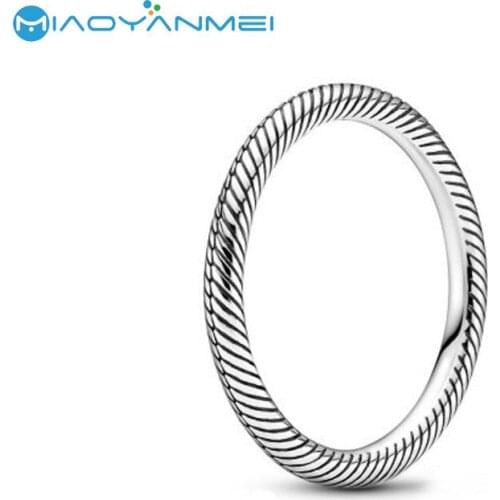 925 Sterling Silver Rings 2020 Autumn New Silver Snake Bone Pattern Ring Fashion Jewelry Women Birthday Gift