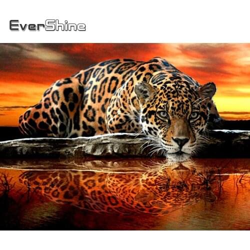 Evershine Diamond Painting Animals Tiger Full Square Diamond Embroidery Cross Stitch Pet Picture Diamond Mosaic Beads Embroidery