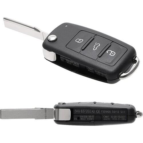 3 Buttons Car Keyless Key Case Shell Cover Accessories Error Free for VW Polo Beetle Caddy Eos Golf Jetta Scirocco Tiguan Touran