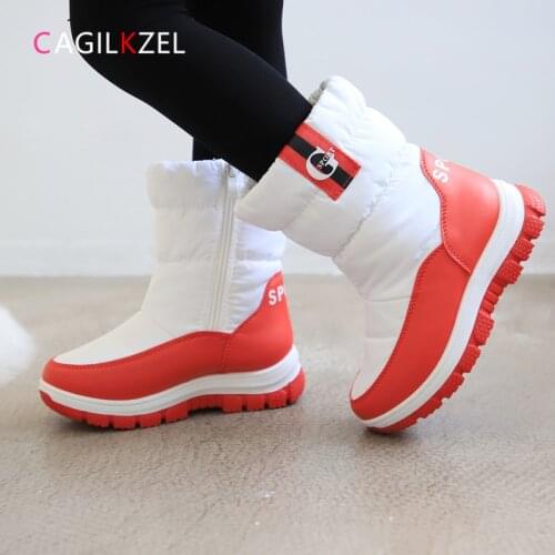 CAGILKZEL 2020 New Fashion Kids Boots For Girls Boys Children‘s Shoes Winter Warm Plush Snow Boots Girls Shoes Chaussure Enfant