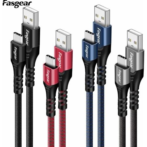 Fasgear 3A USB Type C Cable Fast Charging Wire for Samsung Xiaomi Oneplus Huawei Mobile Phone USB C Charger Cable 4pcs/lot
