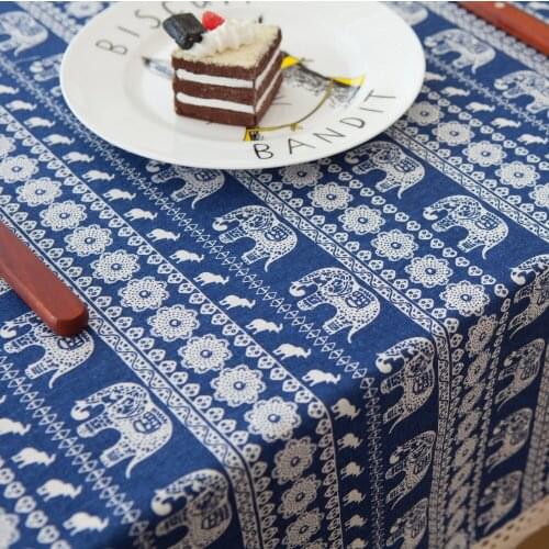 50x150cm Cotton Blue Elephant Fabric Cloth DIY Handmade Sewing Patchwork Sofa Pillow Cover Curtain Tablecloth Kids Doll Bag