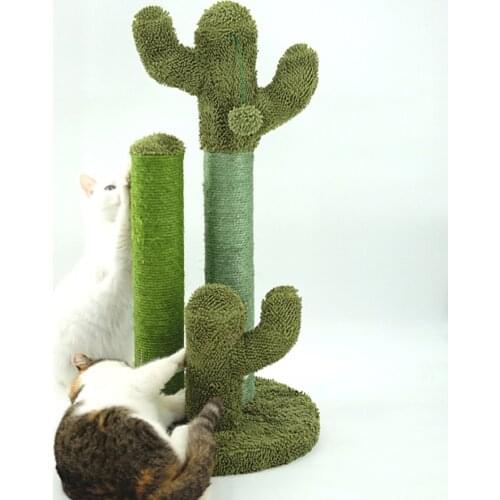 Cactus Scratching Post Sisal Rope Wrapped Cat Scratching Post with ball
