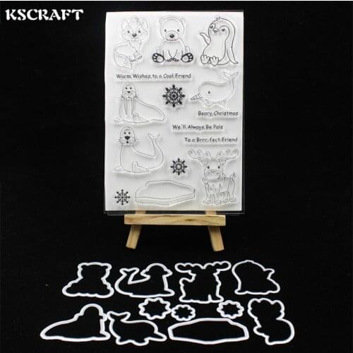 KSCRAFT Polar Animals Stamp Metal Cutting Dies Stencils for DIY Scrapbooking/photo album Decorative Embossing DIY Paper Cards