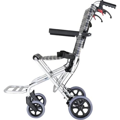 9001 lightweight upgrade aluminum alloy foldable trolley wheelchair four-wheeled scooter for the elderly
