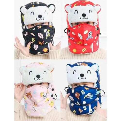 MAERSHEI Winter Boy Balaclava Earflap Bomber Hats Caps Children Russian Trapper Hat KidsTrooper Earflap Snow Ski Hat Cap