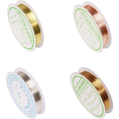 Copper Wire for Jewelry Making silver color gold color Copper Cord String Craft Beading Wire 0.4/0.6/0.8 Jewelry Accessories