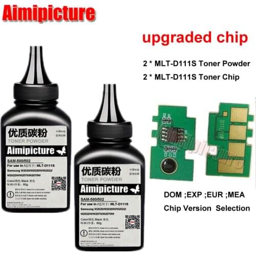 MLT-D111S D111S 111 111S Refill Toner 80g *2 + 2pcs toner cartridge chip For samsung M2020 M2022 M2070 M2026 printer