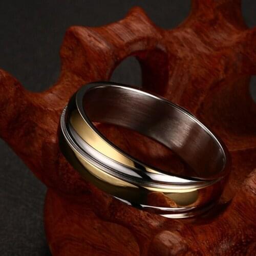 Wedding Ring for Women Men Stainless Steel Black Rose Gold Color Free velvet bag Gift