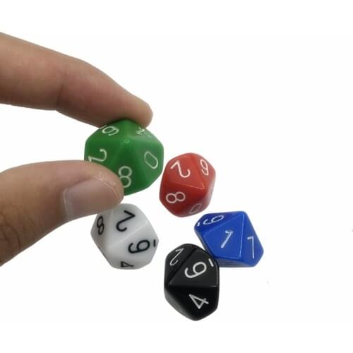 50/100/200 Pcs/Lot Multicolor D10 Originality Dice Acrylic Rounded Corner Multi-faceted Dice Set Game Dice