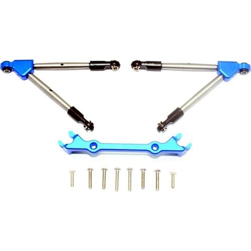 Aluminum Alloy Front Pull Rod Tie Lever Lever Link & Fixed Code Base Set for TRAXXAS RUSLTLER 4X4 VXL RC Car Repair Parts