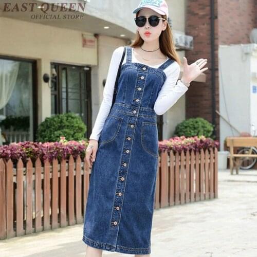 Pinafore dress women denim sundress jean dresses women 2018 new arrivals streetwear sleeveless woman winter dress 2018 DD1278
