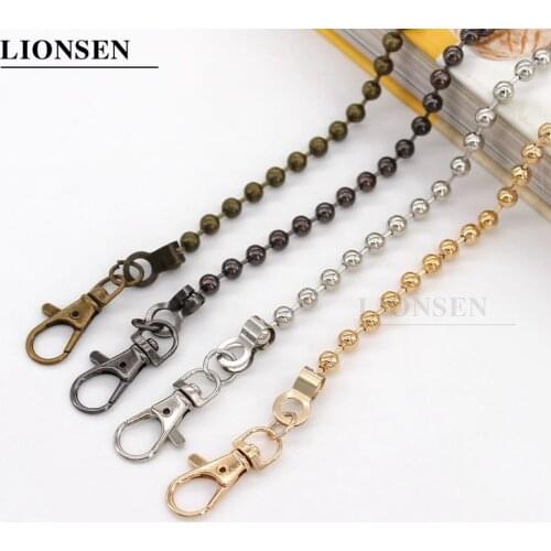 Lionsen 120cm / 50cm BALL Replacement Chain Strap Metal link Clasp Purse Chain Bag Handle Shoulder Cross Body Handbags Chain
