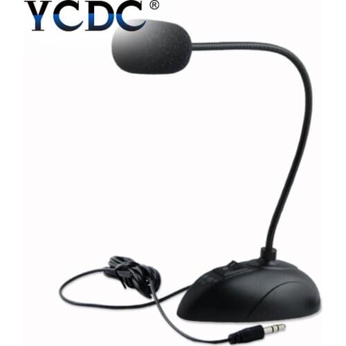 3.5mm Jack Mini Studio Speech Microphone Adjustable Gooseneck Laptop Microphone Stand Mic For Desktop PC Computer Notebook