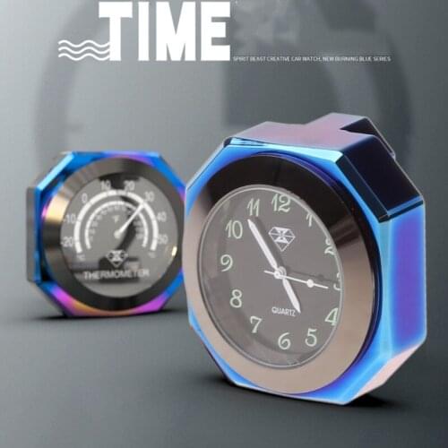 X7AE Aluminum Alloy Motorcycle Luminous Handlebar Mount Clock Watch Thermometer