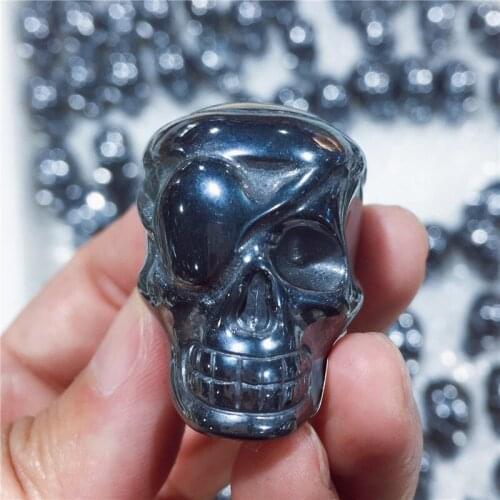 THZ Material Terahertz skull furniture Skull Hand Made Carved Figurine Feng Shui Healing Stone Handicraft Decoration Gifts